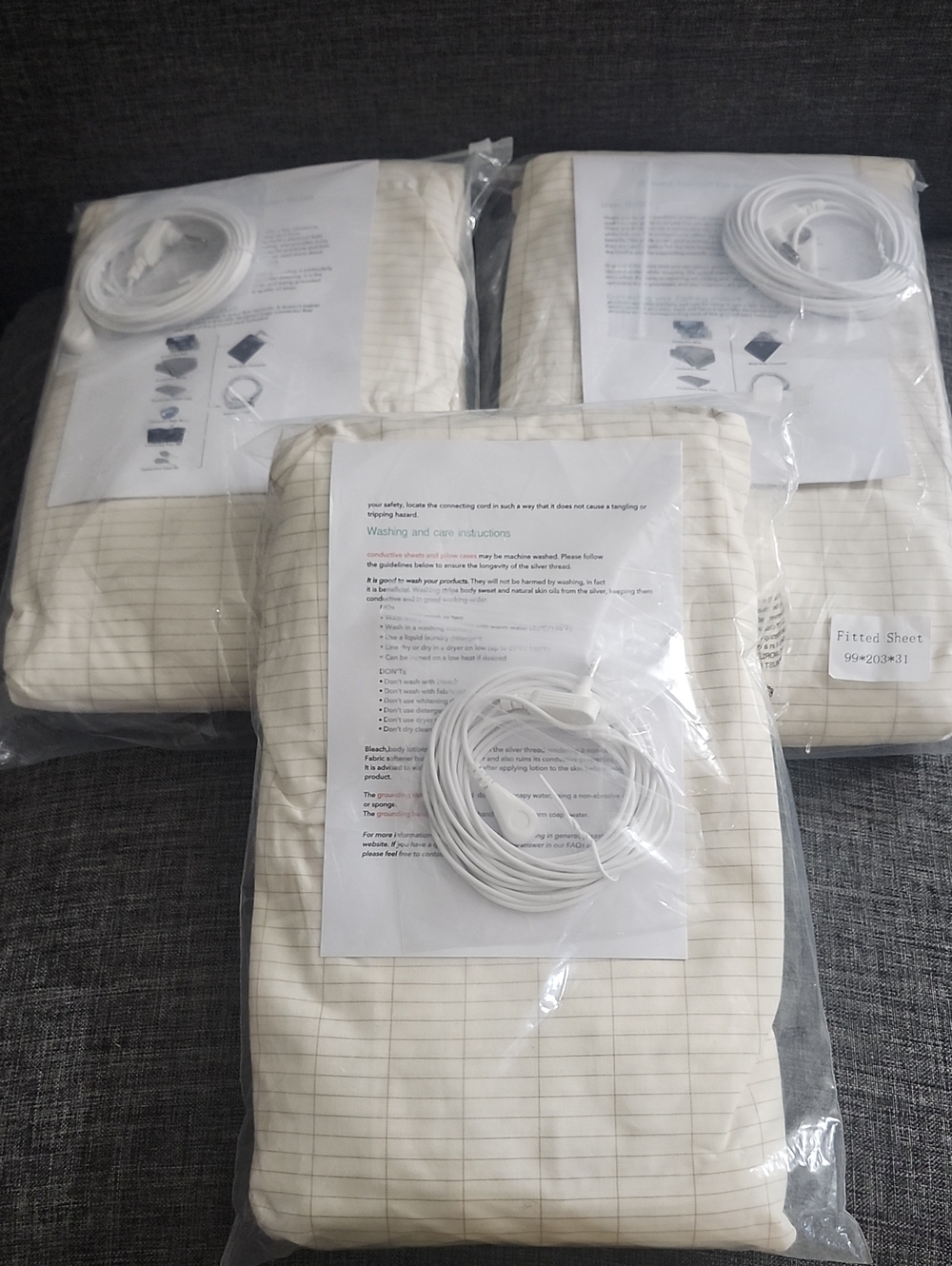 Grounding Fitted Sheets For Earthing Qty 3